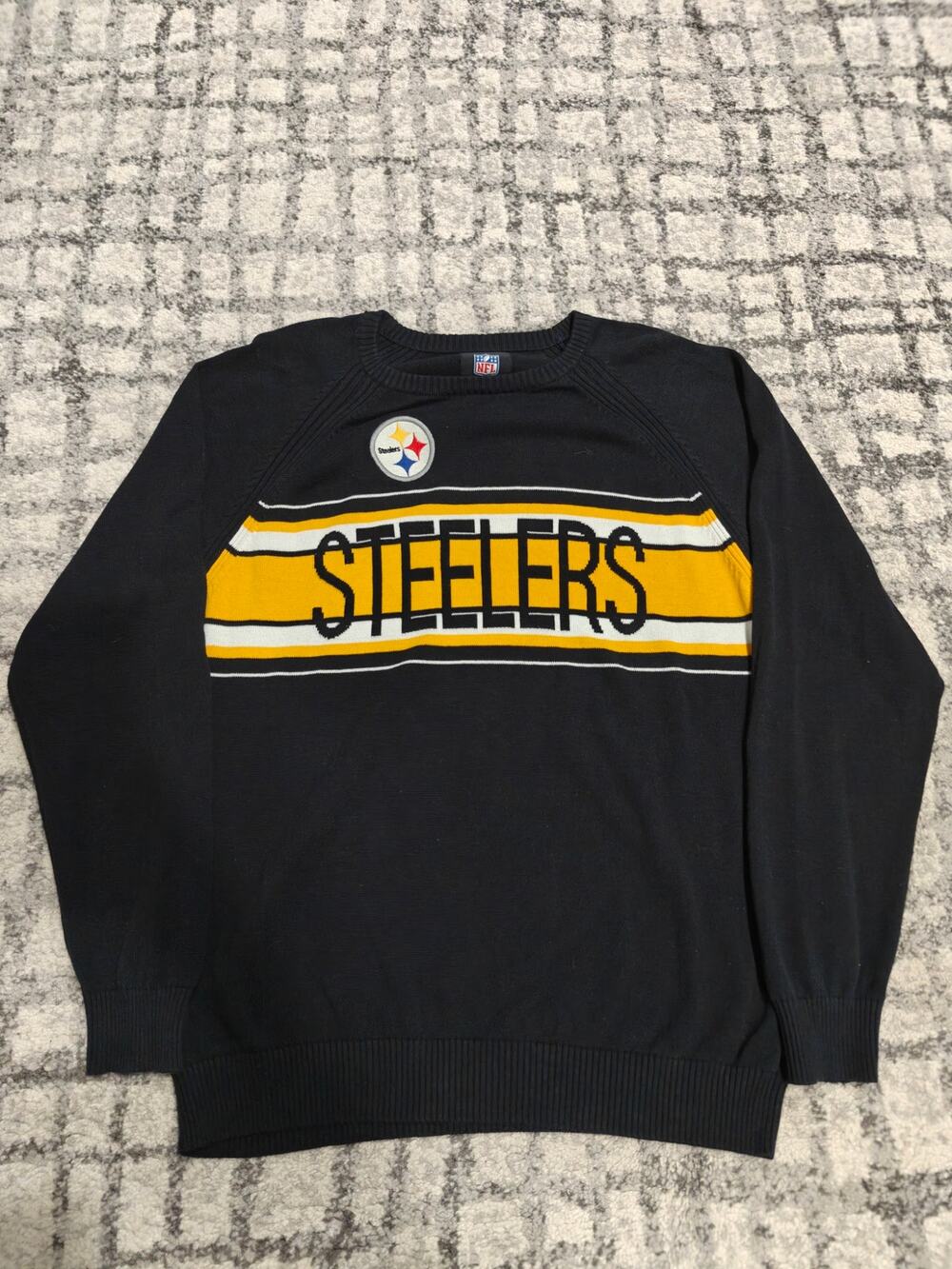 Pittsburgh Steelers NFL G-III Cotton Crewneck Sweater Mens XL Black Yellow